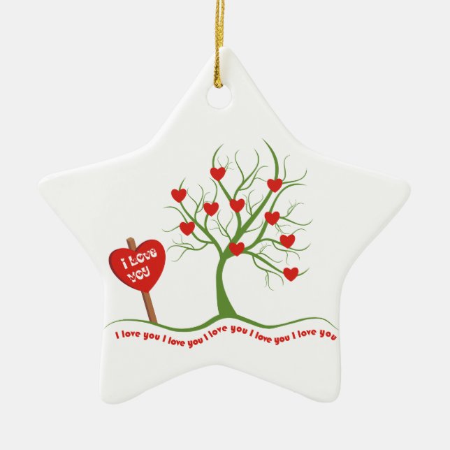 I love you Valentine’s Day custom ornament (Front)