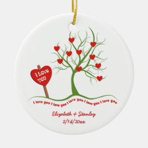 I love you Valentine’s Day custom ornament