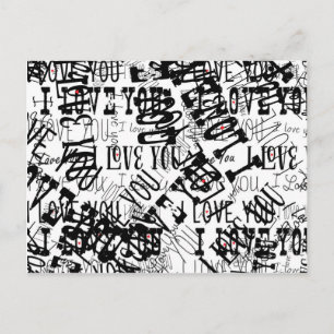 I LOVE YOU Valentine Wedding Save Date Postcard