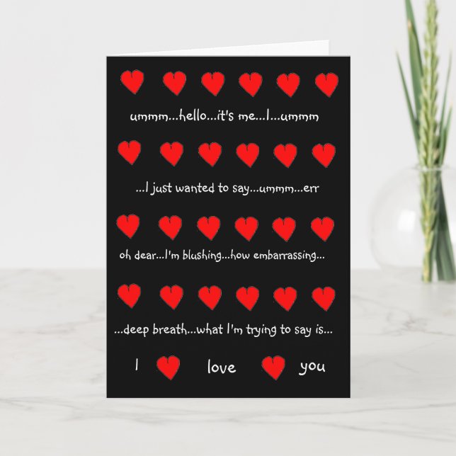 'I Love You' Valentines Card (Hugh Grant style) (Front)