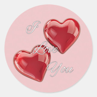 I Love You - Valentines Day Classic Round Sticker