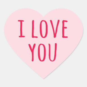 I love you Valentine's day pink heart Sticker
