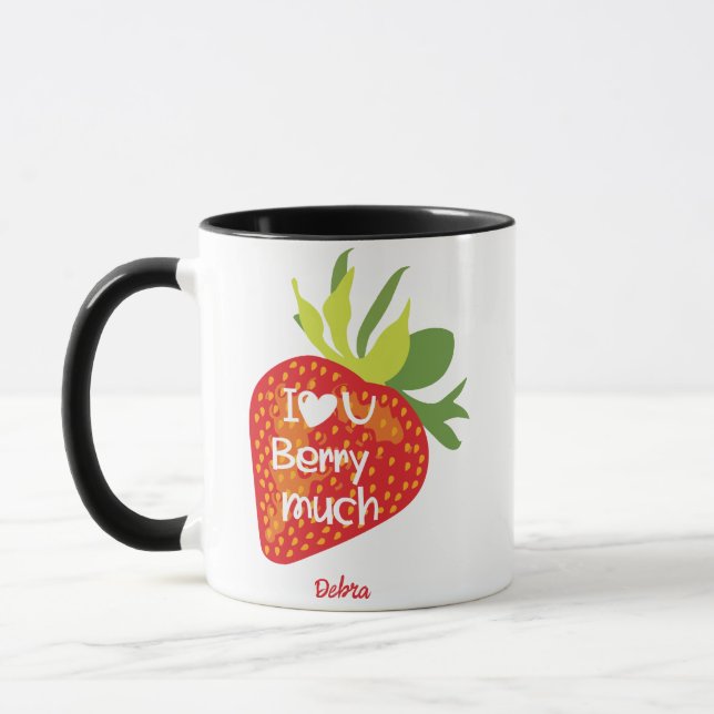 I love you valentine's day Strawberry  Mug (Left)