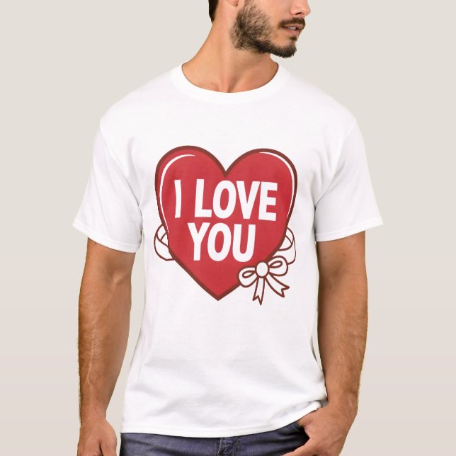 I Love You Valentines day T-Shirt (Front)