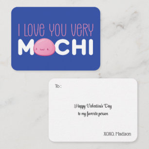I Love You Very Mochi Cute Kids Valentine's Day Card