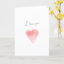 I Love You Watercolor Heart Card
