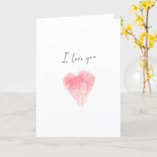 I Love You Watercolor Heart Card