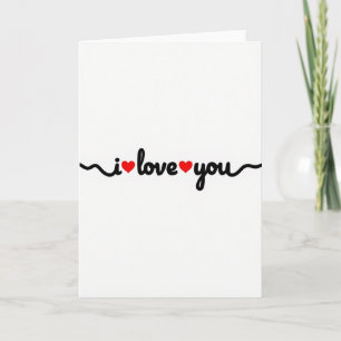 I Love You Wavy Hearts Card