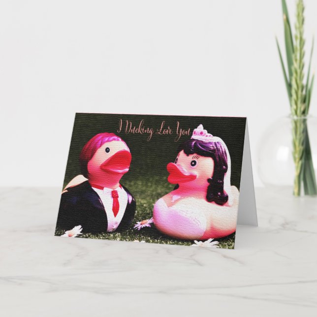 I Love You Wedding Ducks Card (Front)