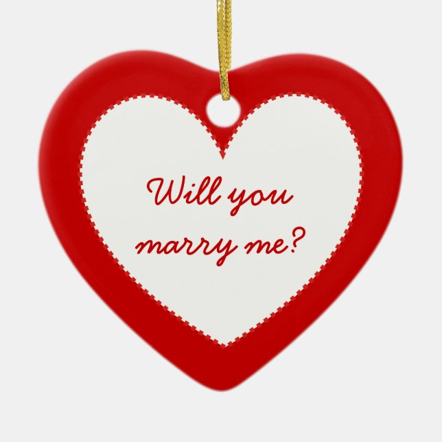 I love you. Will you marry me? Ceramic Tree Decoration (Front)