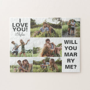 I Love You! Will You Marry Me Photo Collage Jigsaw Puzzle