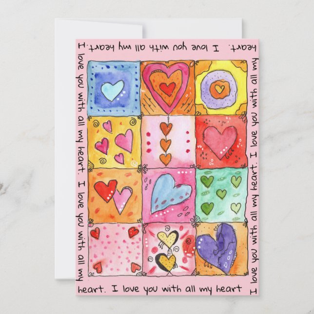 I love you with all my heart holiday card (Front)