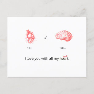 I love you with all my hypothalamus postcard