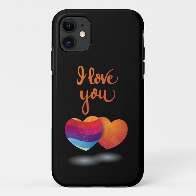 I love You with Couple of Hearts Case-Mate iPhone Case (Back)