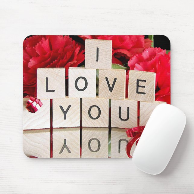 I Love You With Joy Reflection Mouse Pad (With Mouse)