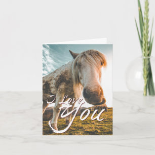 I love you with looking Horse Card