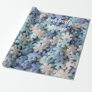 I love you with lovely snowflakes message! wrapping paper