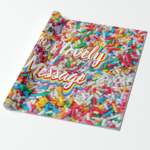 I love you with lovely sugar sprinkles message! wrapping paper