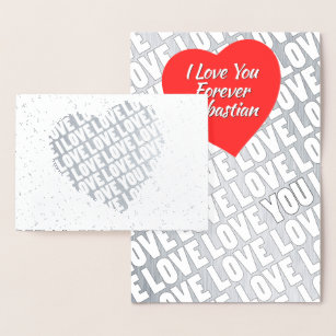 I Love You with Message Valentine's Day Foil Card
