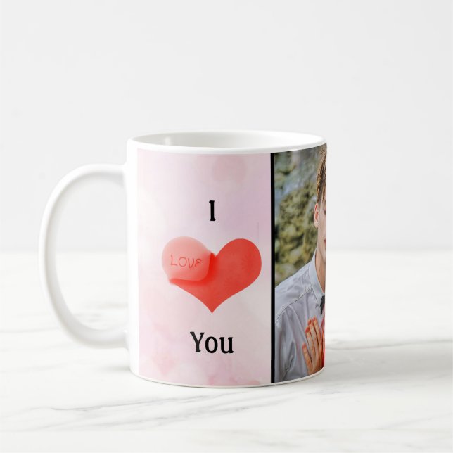 I Love You with Personal Photo Coffee Mug (Left)