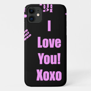 I Love You with Pink Lettering iPhone 11 Case