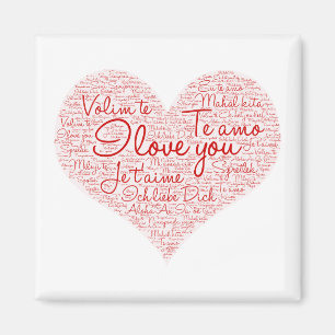 I Love You Word Cloud Red Heart Valentine's Day Magnet