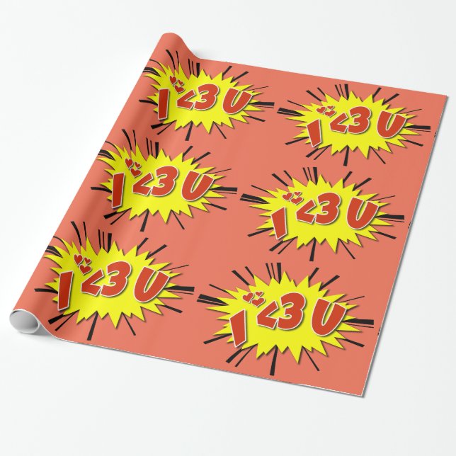 I love you wrapping paper (Unrolled)