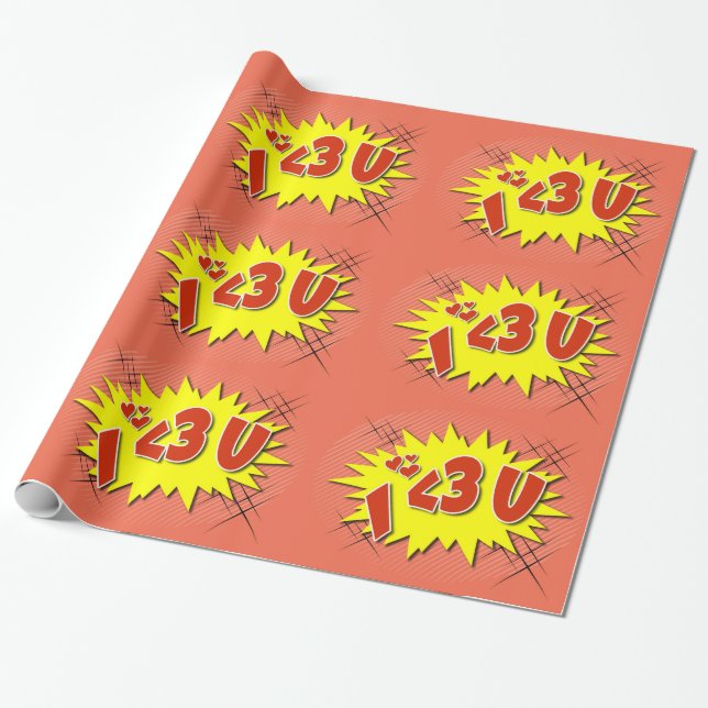I love you wrapping paper (Unrolled)
