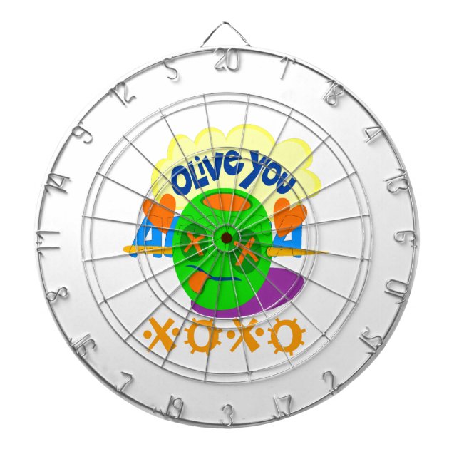 I Love You XOXO beautiful amazing Graphic text Art Dartboard (Front)