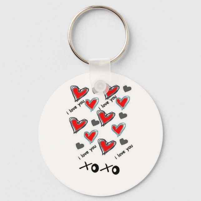 I LOVE YOU XOXO KEY RING (Front)