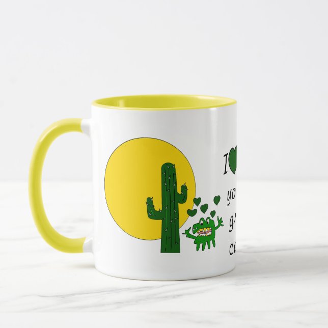 I love you, you old grumpy cactus! mug (Left)