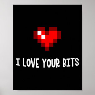 I Love Your Bits Funny Valentines Day Heart  Poster