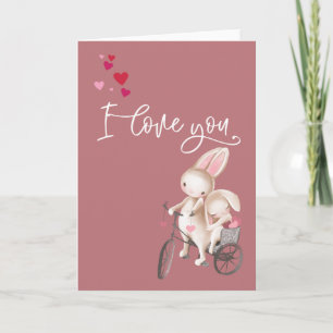 I Love Your Snuggle Bunny Valentine's Day Card