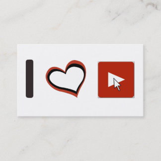 I LOVE YOUTUBE SYMBOLS BUSINESS CARD