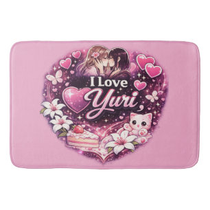 I Love Yuri Kawaii Girls’ Love Anime Aesthetic Bath Mat