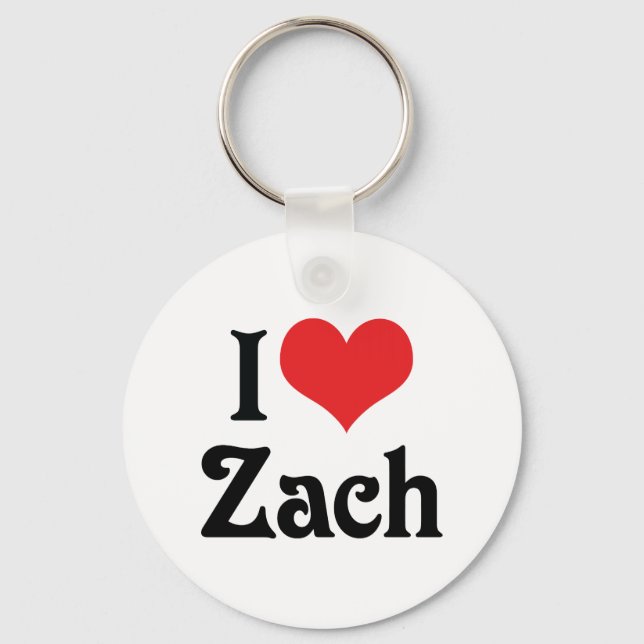 I Love Zach Key Ring (Front)