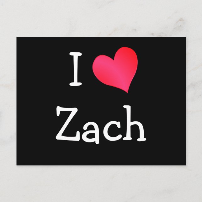 I Love Zach Postcard (Front)