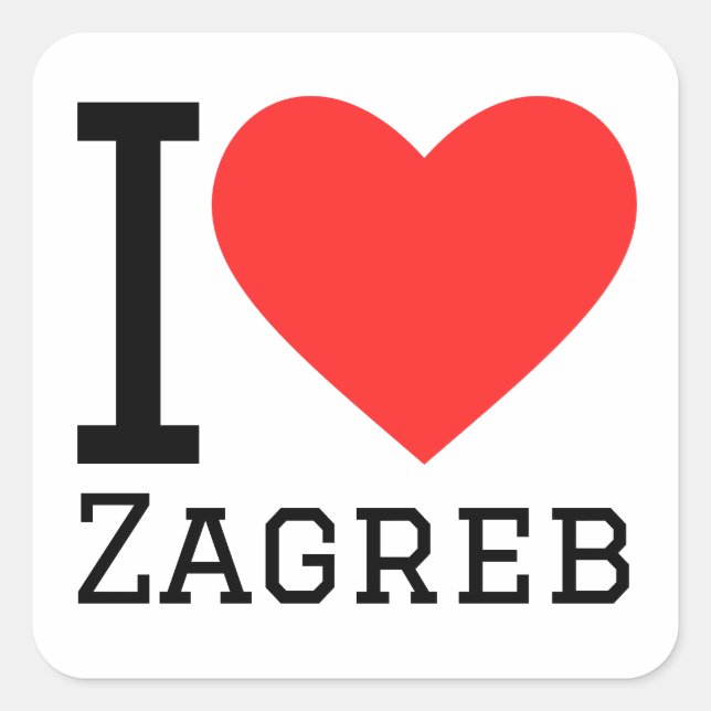 I love Zagreb  Square Sticker (Front)