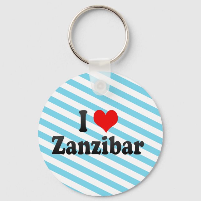 I Love Zanzibar, Tanzania Key Ring (Front)