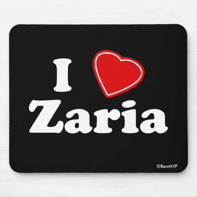 I Love Zaria Mouse Pad (Front)
