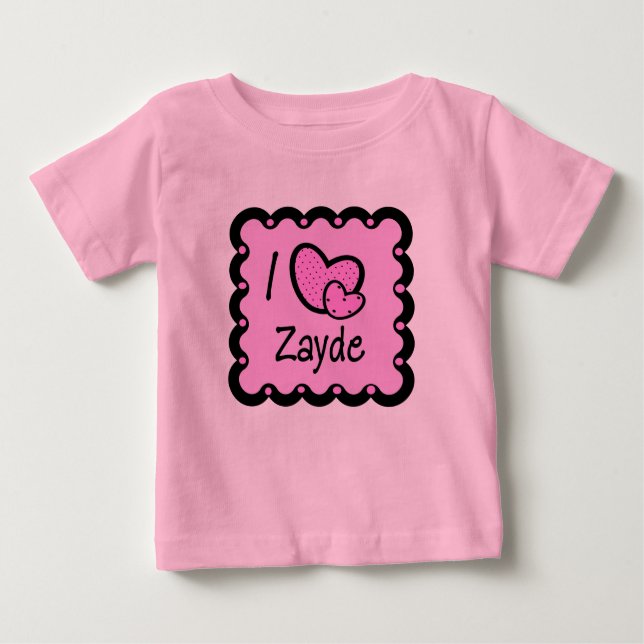 I Love Zayde Cute T-Shirt (Front)