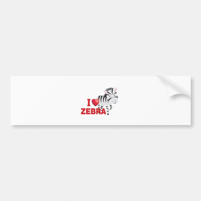 i love zebra bumper sticker (Front)
