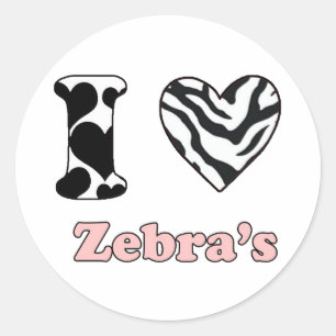 I love Zebra's Classic Round Sticker
