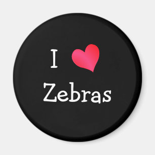 I Love Zebras Magnet
