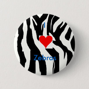 I Love Zebras Pin