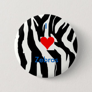 I Love Zebras Pin