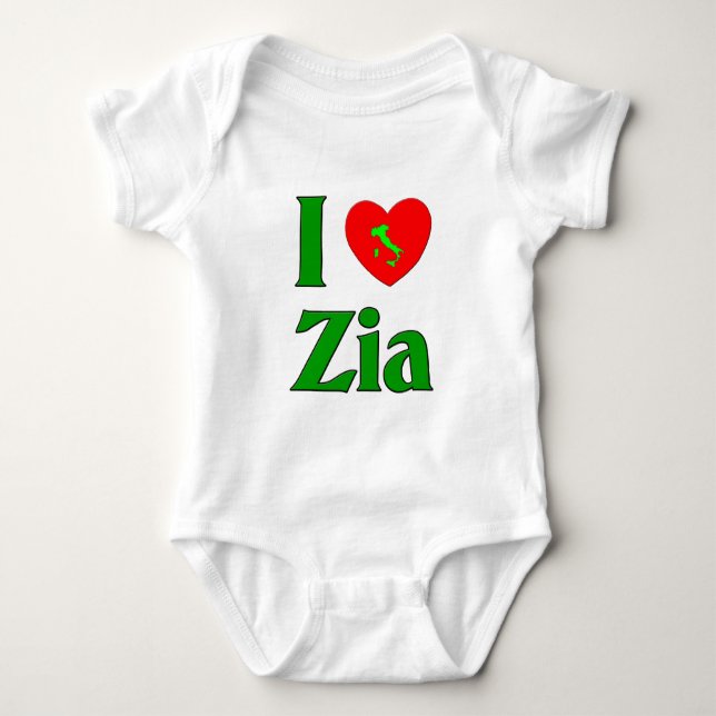 I Love Zia Baby Bodysuit (Front)