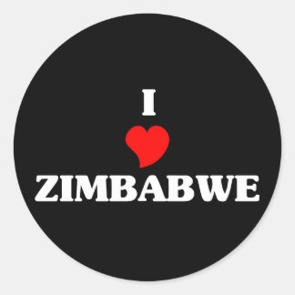 I Love Zimbabwe Classic Round Sticker