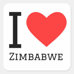 I love zimbabwe square sticker
