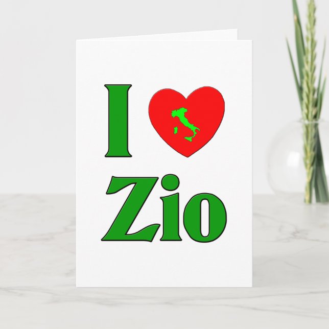 I Love Zio (Italian Uncle) Holiday Card (Front)